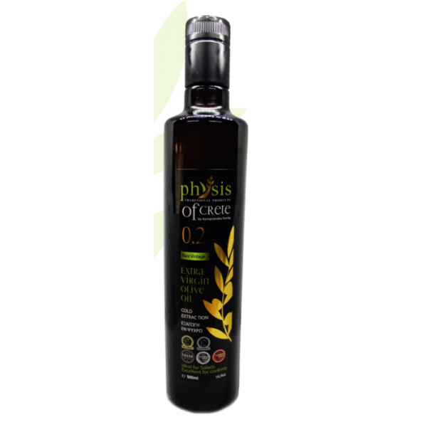 Olivový olej extra panenský- Physis of Crete, acidita 0.29% max, 0,5L sklo